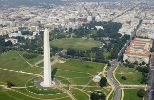 030926-F-2828D-080 Washington, D.C. (Sept. 26, 2003) -- Aerial view of the Washington Monument with the White House in the background. DoD photo by Tech. Sgt. Andy Dunaway. (RELEASED)