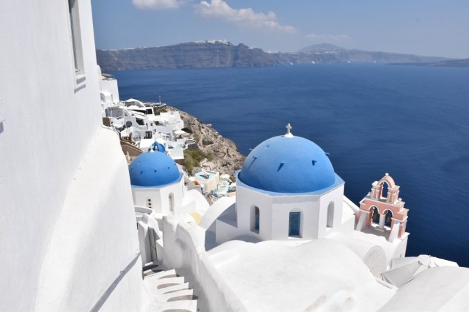 un couple en vadrouille Santorin